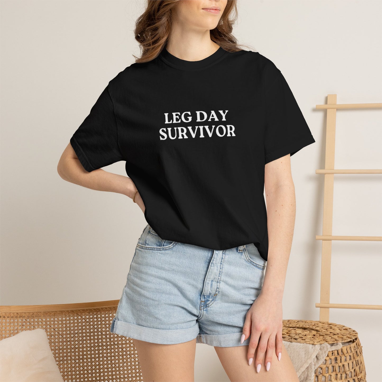 Leg Day Survivor T-Shirt — Funny Gym Workout Tee
