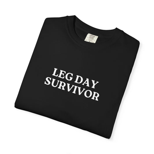 Leg Day Survivor T-Shirt — Funny Gym Workout Tee